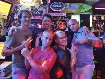 A packed bar on game night